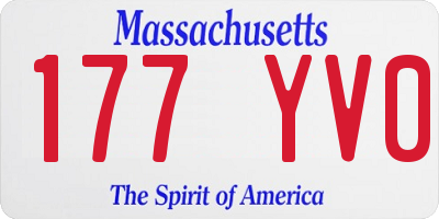 MA license plate 177YV0