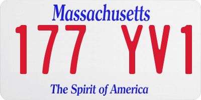 MA license plate 177YV1