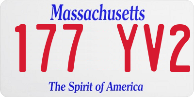 MA license plate 177YV2