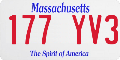 MA license plate 177YV3
