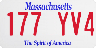 MA license plate 177YV4