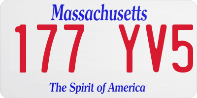 MA license plate 177YV5