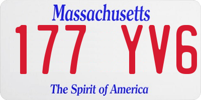 MA license plate 177YV6