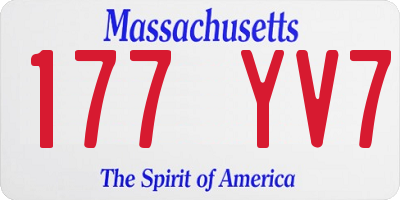 MA license plate 177YV7