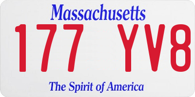 MA license plate 177YV8