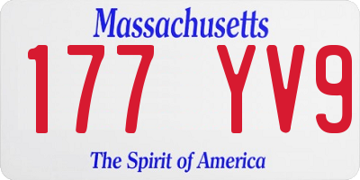 MA license plate 177YV9