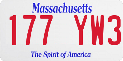 MA license plate 177YW3