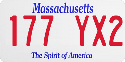 MA license plate 177YX2