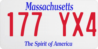 MA license plate 177YX4