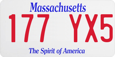 MA license plate 177YX5