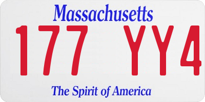 MA license plate 177YY4