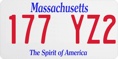 MA license plate 177YZ2