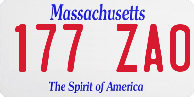 MA license plate 177ZA0