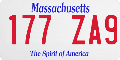 MA license plate 177ZA9