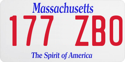 MA license plate 177ZB0