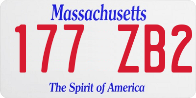 MA license plate 177ZB2