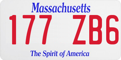 MA license plate 177ZB6