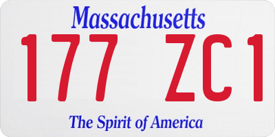 MA license plate 177ZC1