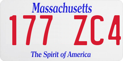 MA license plate 177ZC4