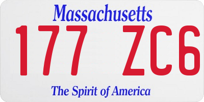 MA license plate 177ZC6