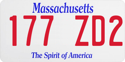 MA license plate 177ZD2