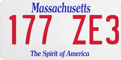 MA license plate 177ZE3