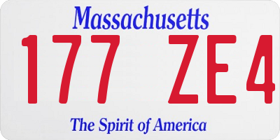 MA license plate 177ZE4