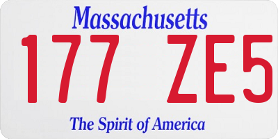 MA license plate 177ZE5