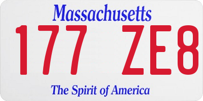 MA license plate 177ZE8