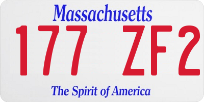 MA license plate 177ZF2