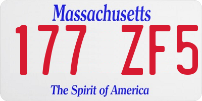 MA license plate 177ZF5