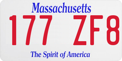 MA license plate 177ZF8