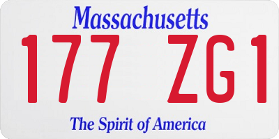 MA license plate 177ZG1