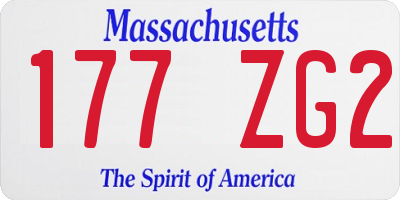 MA license plate 177ZG2
