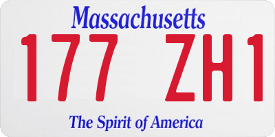 MA license plate 177ZH1