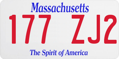 MA license plate 177ZJ2