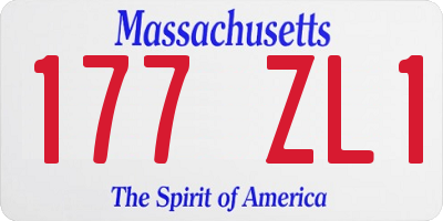 MA license plate 177ZL1