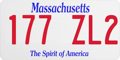 MA license plate 177ZL2
