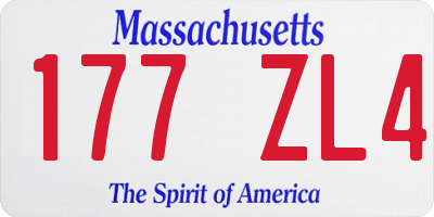 MA license plate 177ZL4