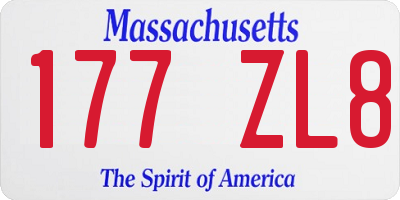 MA license plate 177ZL8