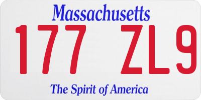 MA license plate 177ZL9