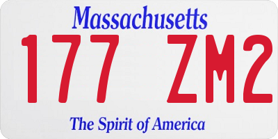 MA license plate 177ZM2