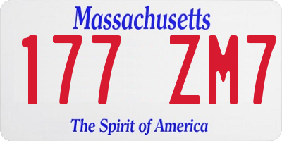 MA license plate 177ZM7