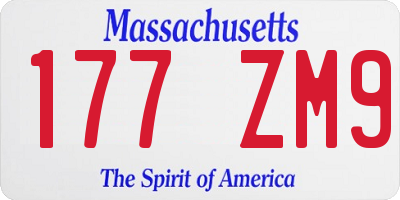 MA license plate 177ZM9
