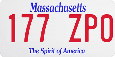 MA license plate 177ZP0