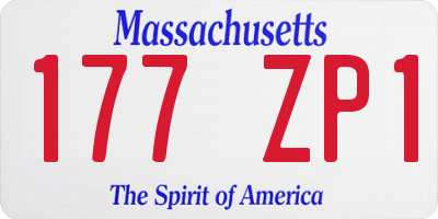 MA license plate 177ZP1