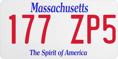 MA license plate 177ZP5
