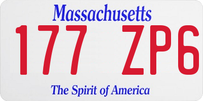 MA license plate 177ZP6