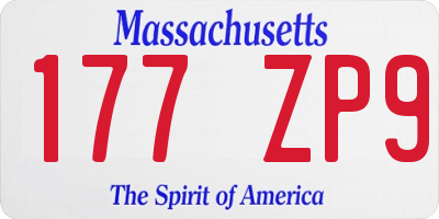 MA license plate 177ZP9
