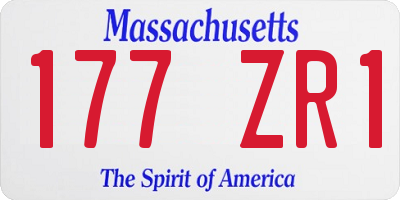 MA license plate 177ZR1